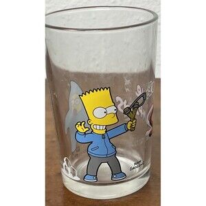 Simpsons Drinking Juice Glass Bart Baby Maggie Rare Promo 2021 Slingshot‎ Snow